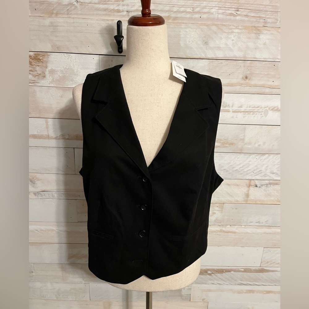 NWT Banana republic black wool vest size 18